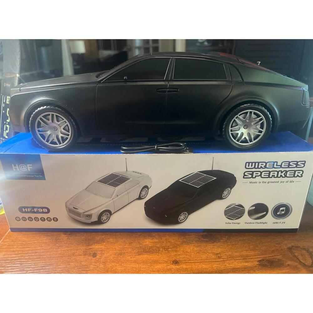 H@F Wireless and Solar Stereo Speaker (Black Car Model F98)